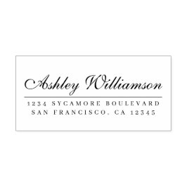 Elegante Kalligraphie-Rücksendeadresse Permastempel