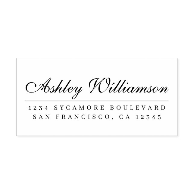 Elegante Kalligraphie-Rücksendeadresse Permastempel (Design)