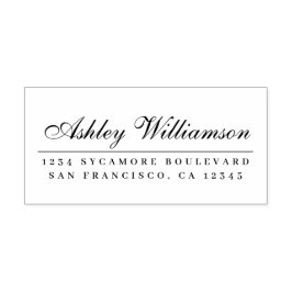 Elegante Kalligraphie-Rücksendeadresse Permastempel