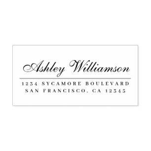 Elegante Kalligraphie-Rücksendeadresse Permastempel
