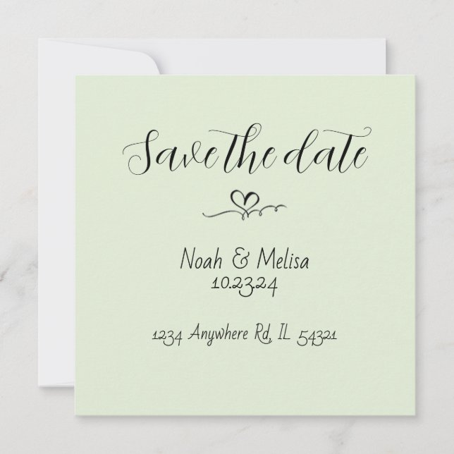 Elegante Kalligraphie Save the Date Einladungen (Vorderseite)