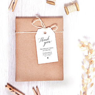 Elegante Kalligraphie Schwarz und Weiß Vielen Dank Geschenkanhänger