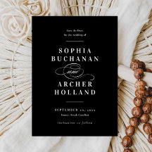 Elegante Kalligraphie Schwarz-Weiß-Hochzeit