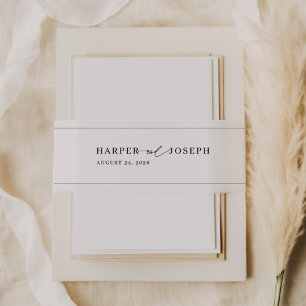 Elegante Kalligraphie Script Einladung zur Hochzei Einladungsbanderole