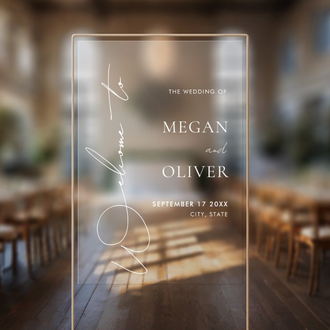 Elegante Kalligraphie Script Wedding Willkommen Fensteraufkleber (Von Creator hochgeladen)