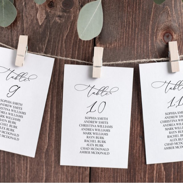 Elegante Kalligraphie Tischnummer 10 Sitzplan (Von Creator hochgeladen)