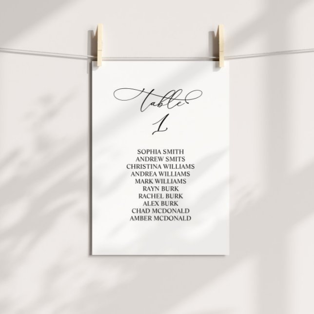 Elegante Kalligraphie Tischnummer 1 Sitzdiagramm (Von Creator hochgeladen)