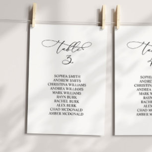 Elegante Kalligraphie Tischnummer 3 Sitzplan