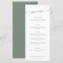 Elegante Kalligraphie White and Sage Classic Weddi