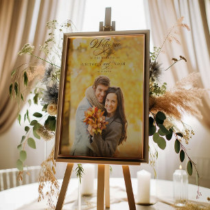 Elegante Kalligraphie Willkommen Poster