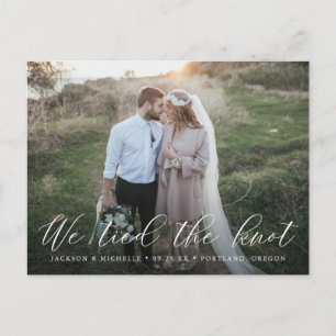 Elegante Kalligraphie Wir tippten den Knoten Postkarte