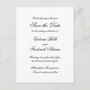 Elegante kalligraphische Feierliche Hochzeit speic Ankündigungspostkarte