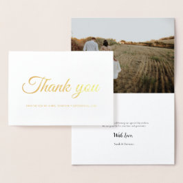 Elegante kalligraphische Hochzeit danke Foil Card Folienkarte