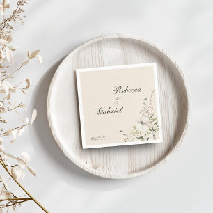 Elegante kalligraphische Hochzeit der Wasserfarben Serviette