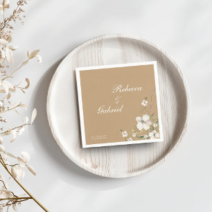 Elegante kalligraphische Hochzeit der Wasserfarben Serviette