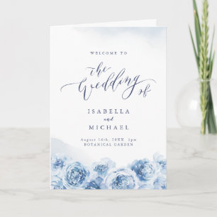Elegante kalligraphische Hochzeit mit Blütenblumen Programm