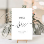 Elegante kalligraphische Hochzeitsstiftung Tischnu Tischnummer<br><div class="desc">einfaches,  modernes und elegantes Kalligrafiedesign</div>