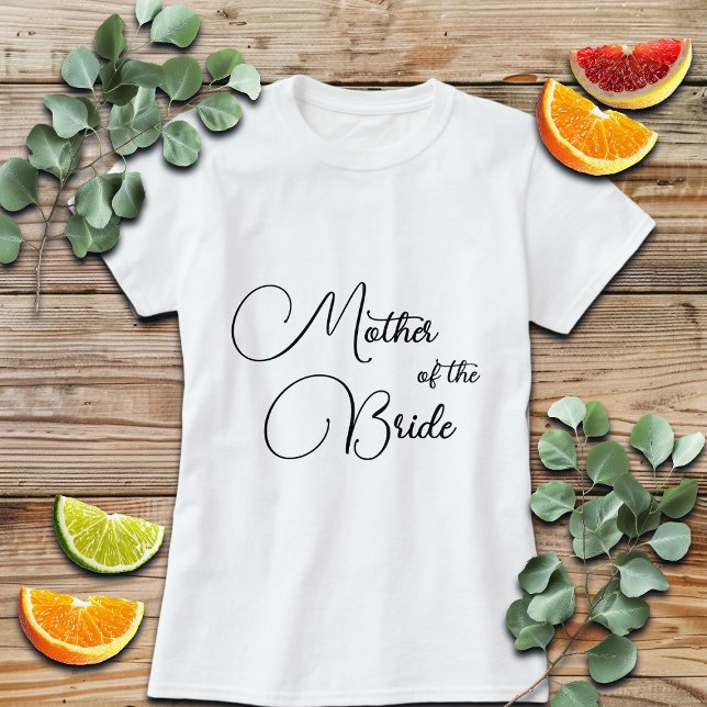 Elegante kalligraphische Mutter der Bride Bridal T-Shirt (Von Creator hochgeladen)