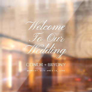 Elegante kalligraphische Paare Namen Hochzeit Will Fensteraufkleber
