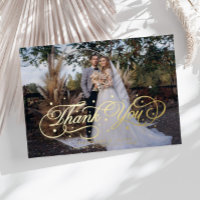 Elegante kalligraphische Punkte Danke Foto Wedding