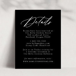 Elegante kalligraphische Schwarz-Weiß-Details Begleitkarte