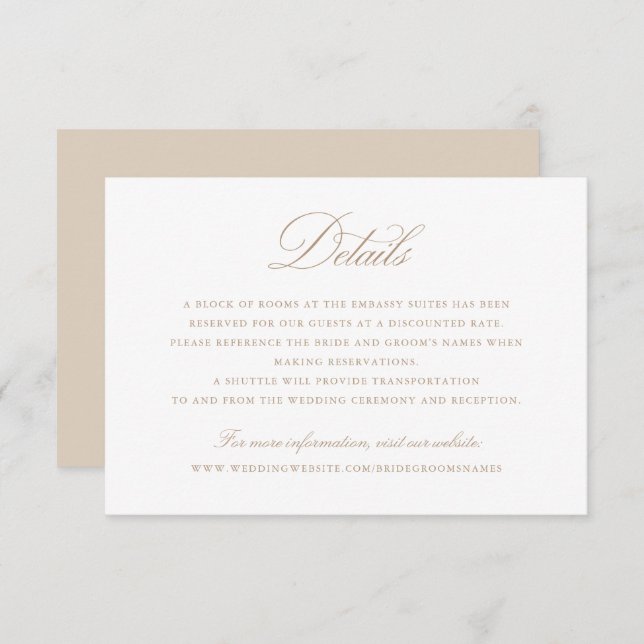 Elegante kalligraphische Skriptneutrale Hochzeitde Einladung (Vorne/Hinten)