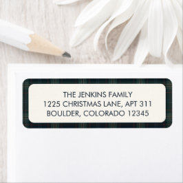 Elegante Karierte Rücksendeadresse Navy Blue und G