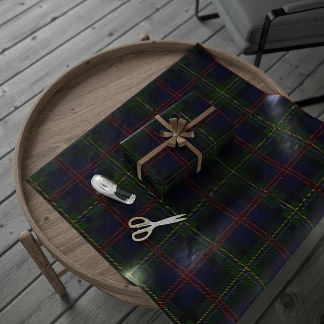 Elegante Karierte Rustikale Klassik Malcolm Tartan Geschenkpapier (Plaid Clan Malcolm Rustic Tartan Classic Wrapping Paper)