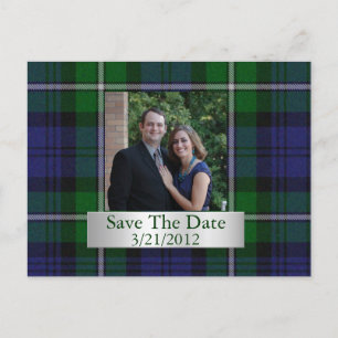 Elegante karierte Save the Date Postkarte