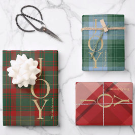 Elegante Karierte Weihnachten Geschenkpapier Set