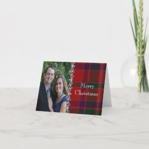 Elegante Karierte Weihnachtsfotokarte Feiertagskarte