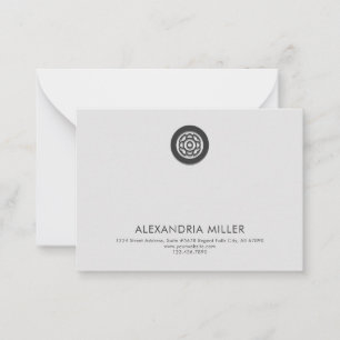 Elegante Karkohle Gray Business Note Card Mitteilungskarte
