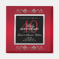 Elegante karminrote Edelsteine Save the Date
