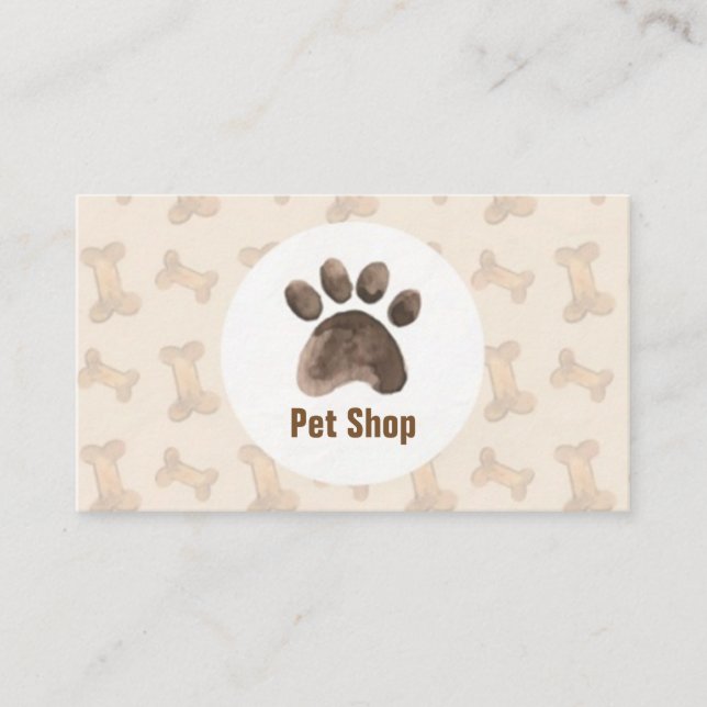 Elegante Karte des Aquarellhaustierspeichers mit (Vorderseite)