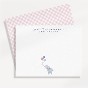 Elegante Karte mit Elefant und rosa Ballons für da
