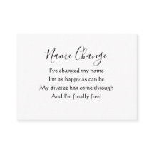 Elegante Karte zum Ändern des Scheidungsnamens