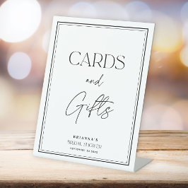 Elegante Karten und Geschenke Schwarz-Weiß-Brautpa Sockelschild