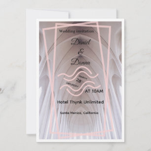 Elegante Kathedral-Hochzeitseinladung Blush Mini Einladung