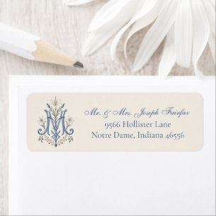 Elegante katholische blaue marianische Monogramm