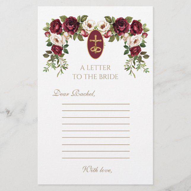 Elegante katholische Brautparty-Rose (Vorderseite)