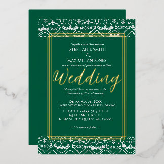 Elegante katholische Hochzeitseinladung Folieneinladung