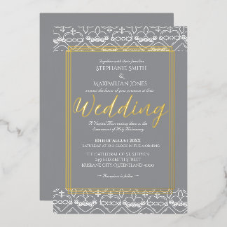 Elegante katholische Hochzeitseinladung Folieneinladung