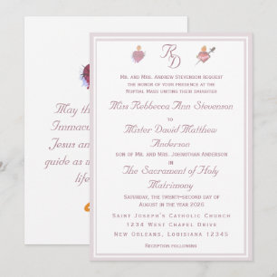Elegante katholische Hochzeitseinladung mit zwei H Einladung