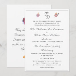 Elegante katholische Hochzeitseinladung mit zwei H Einladung