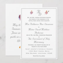 Elegante katholische Hochzeitseinladung mit zwei H