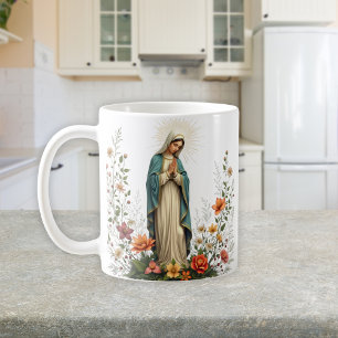 Elegante katholische Jungfrau Mary Prayer Kaffeetasse