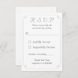 Elegante katholische Mit Monogramm Hochzeitsaktion RSVP Karte