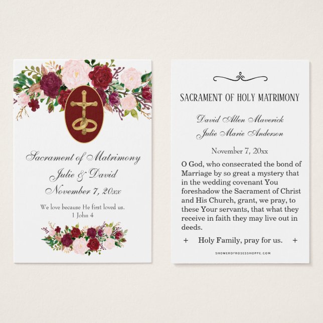 Elegante katholische Rose Gebet Hochzeit Heilige K (Vorne & Hinten)