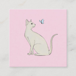 Elegante Katze mit Schmetterling Begleitkarte