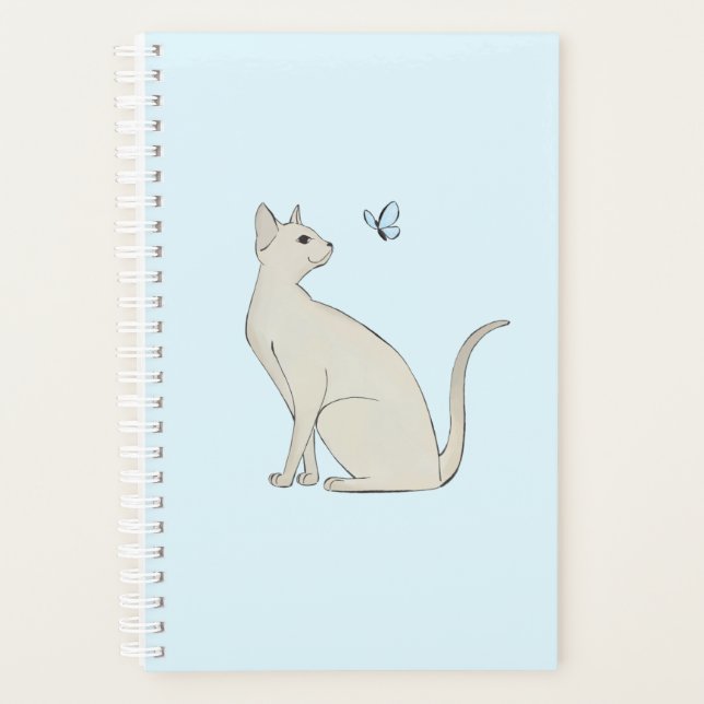 Elegante Katze mit Schmetterling Planer (Vorderseite)